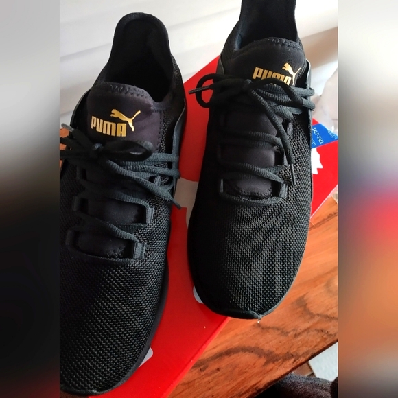 Black/Gold PUMA ELECTRON 2 RUNNING SHOE -SOFT FOAM OPTIMAL COMFORT - Picture 3 of 7